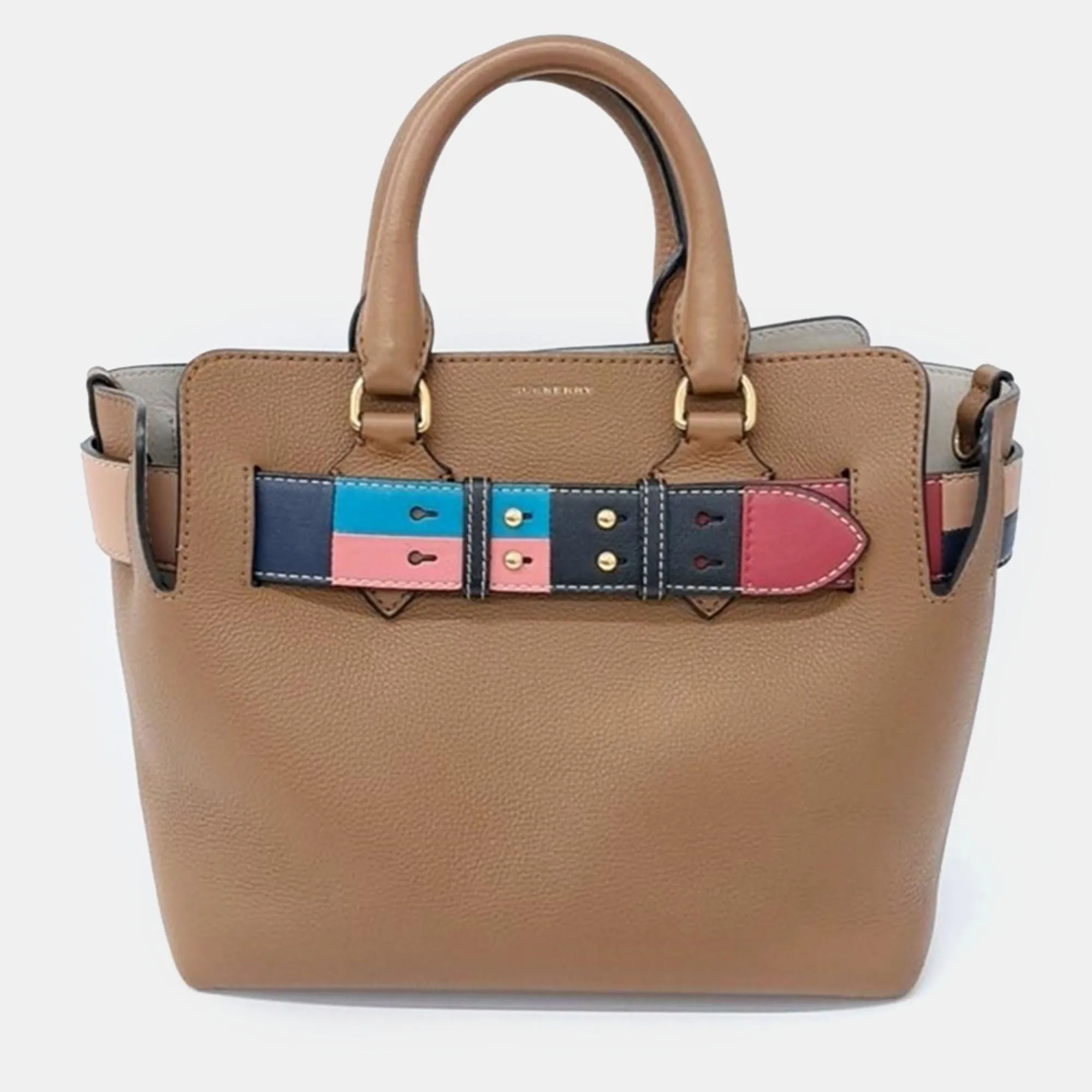 Multicolour Leather Small Belt Satchel Bag