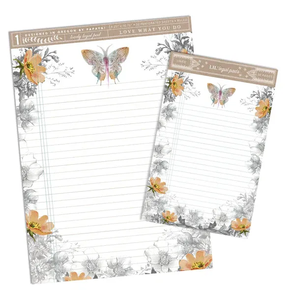 Paisley Butterfly Little Legal Pad