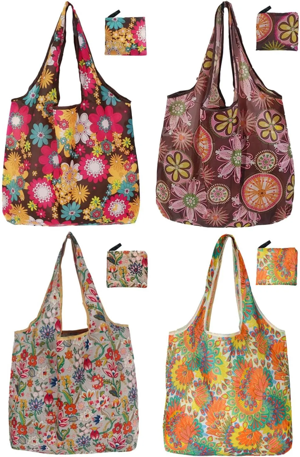 Reusable Grocery Bags, Versatile Tote Bag For Women Gift, Bulk Stylish Foldable Shopping Totes With Handles, Practical Use Ideal For Storage, Travel & Beach
