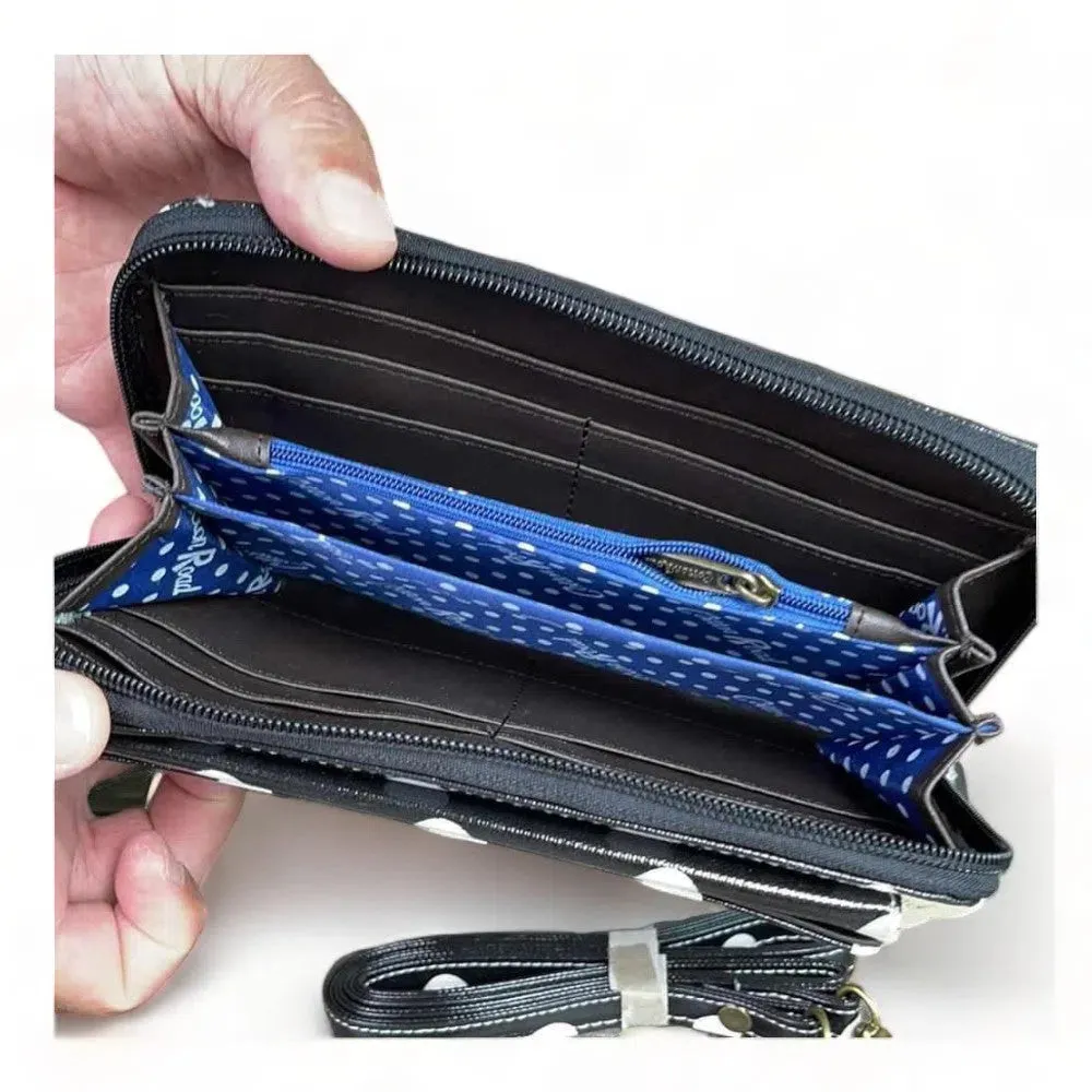 Sling Wallet - Black with Large Dots