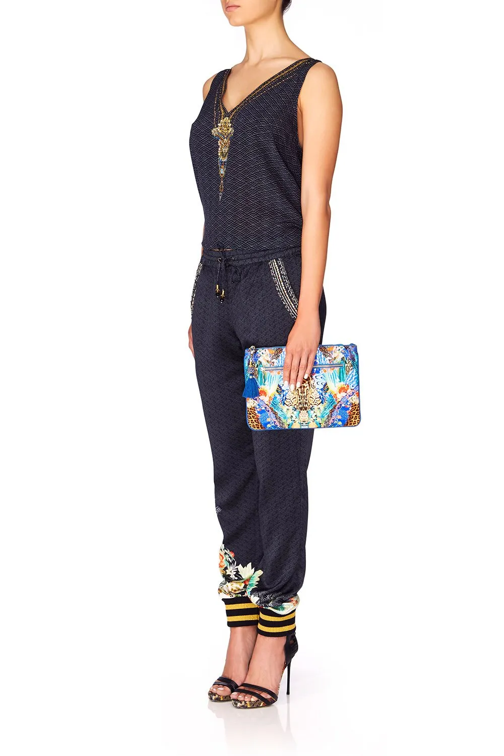 SMALL CANVAS CLUTCH SPACE COWGIRL