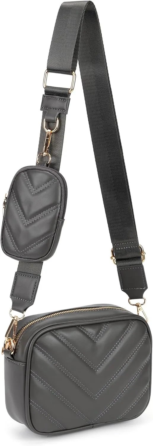 Small Quilted Crossbody Bags for Women Stylish Leather Purse Designer Handbag with Coin Pouch for Shopping, Dating, Traveling