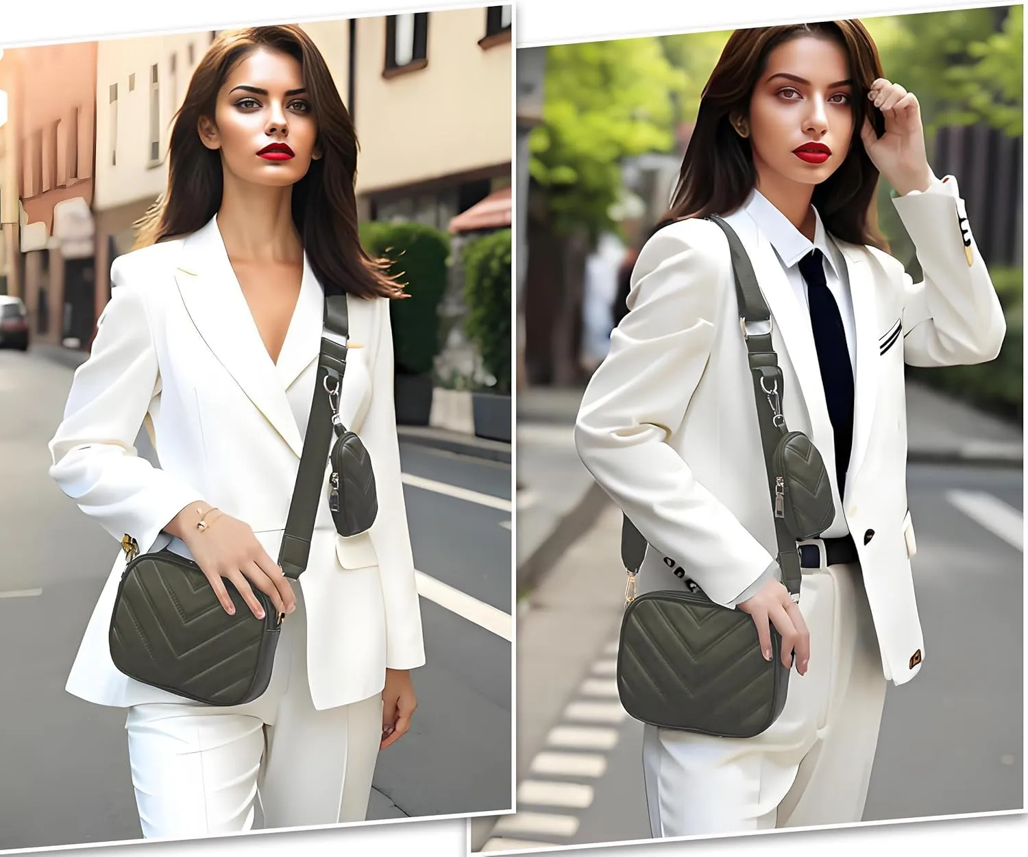 Small Quilted Crossbody Bags for Women Stylish Leather Purse Designer Handbag with Coin Pouch for Shopping, Dating, Traveling