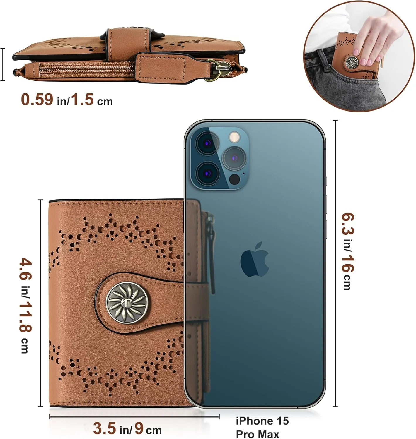 Small Wallet for Women Bifold RFID Blocking Card Holder Leather Wallets with Zipper Coin Pocket