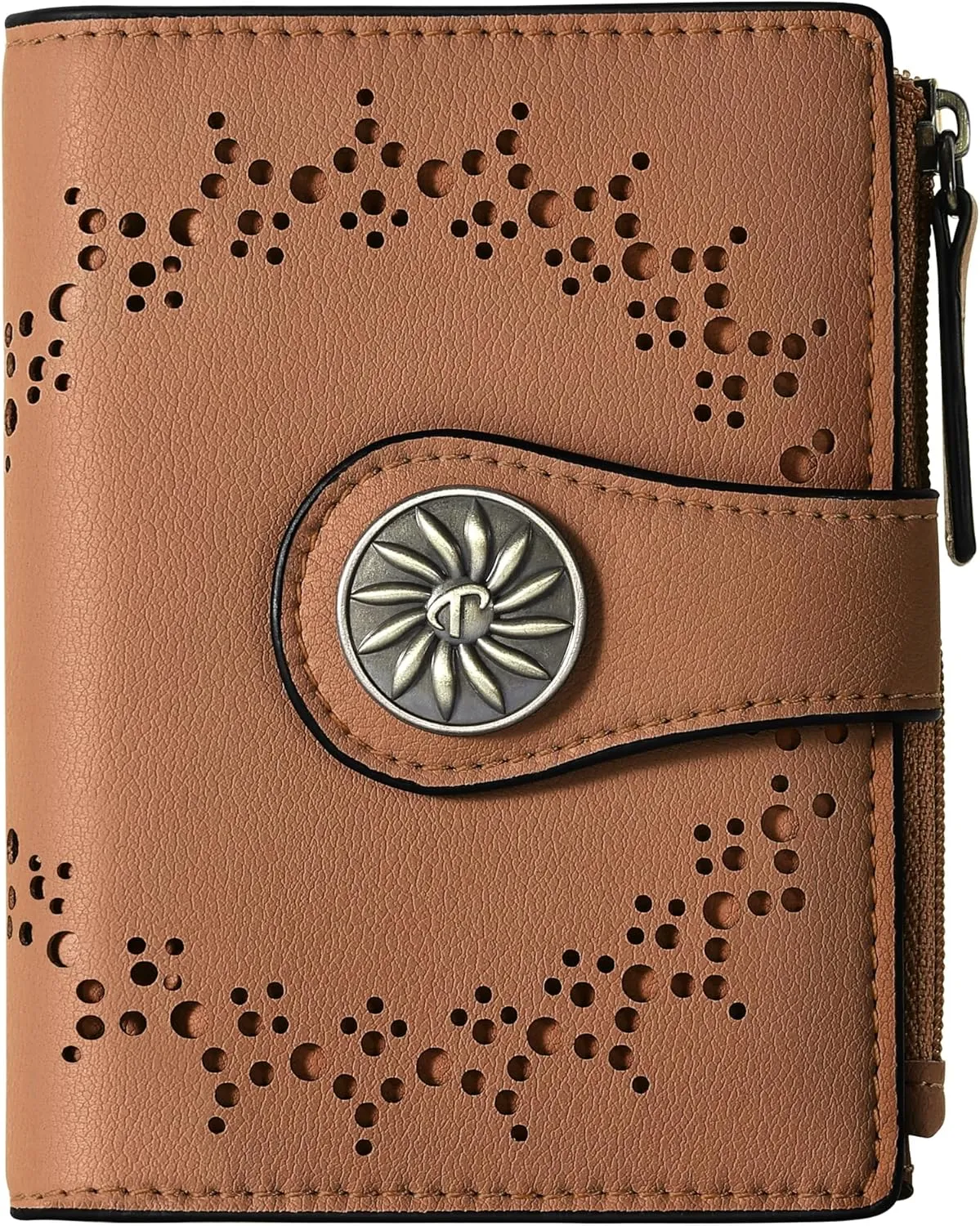 Small Wallet for Women Bifold RFID Blocking Card Holder Leather Wallets with Zipper Coin Pocket