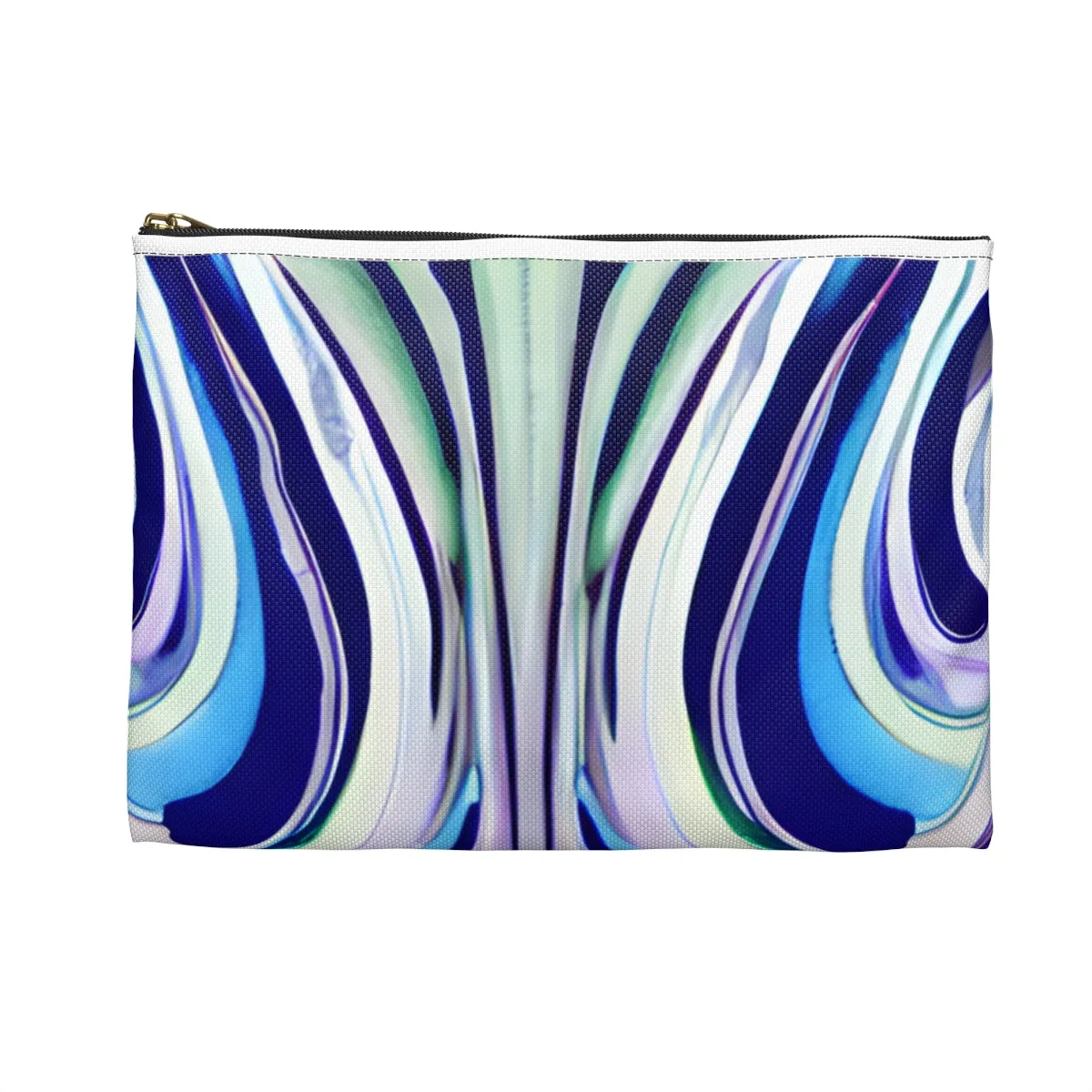 Stylish Blue & White Abstract Zippered Pouch