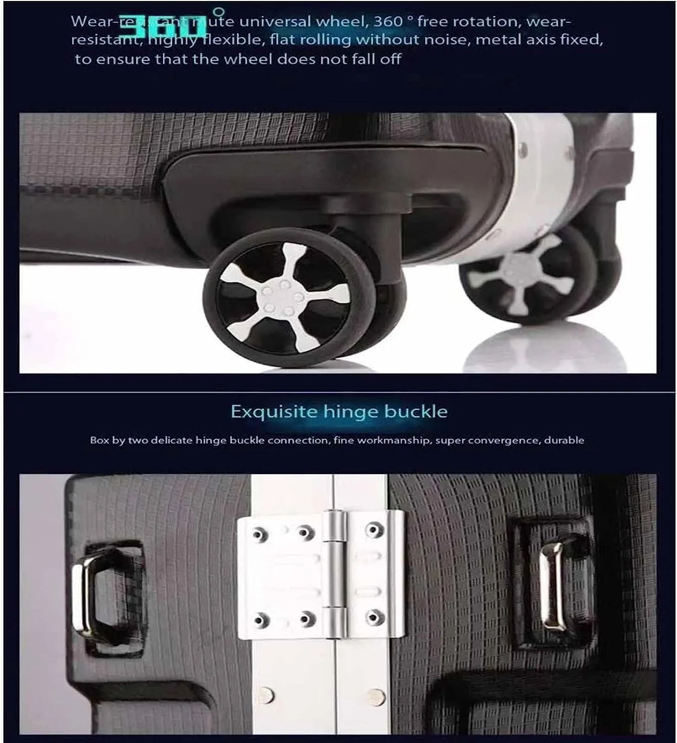 Suitcase with Wheels, Large Capacity Suitcase Safe and Reliable Lock Luggage Compression Suitcase,White 1-64 * 42 * 26CM (White 1 64 * 42 * 26CM)