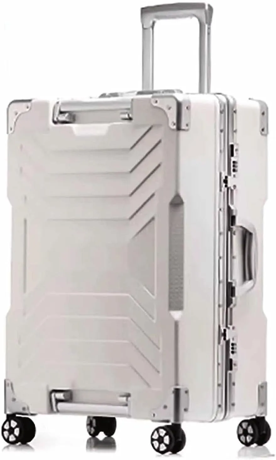 Suitcase with Wheels, Large Capacity Suitcase Safe and Reliable Lock Luggage Compression Suitcase,White 1-64 * 42 * 26CM (White 1 64 * 42 * 26CM)