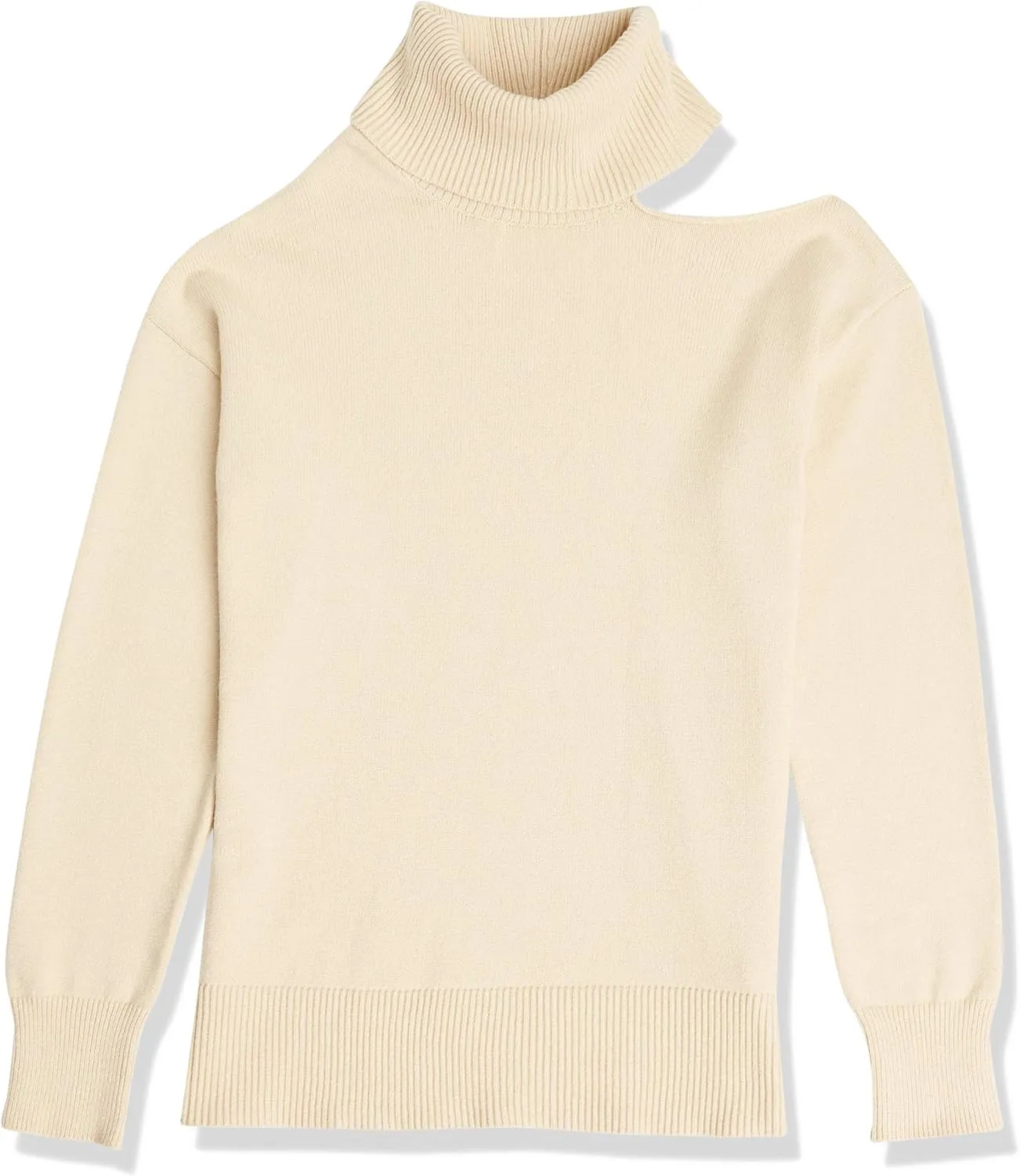The Drop Women's Josephine Long-Sleeve Cutout Loose Turtleneck Sweater