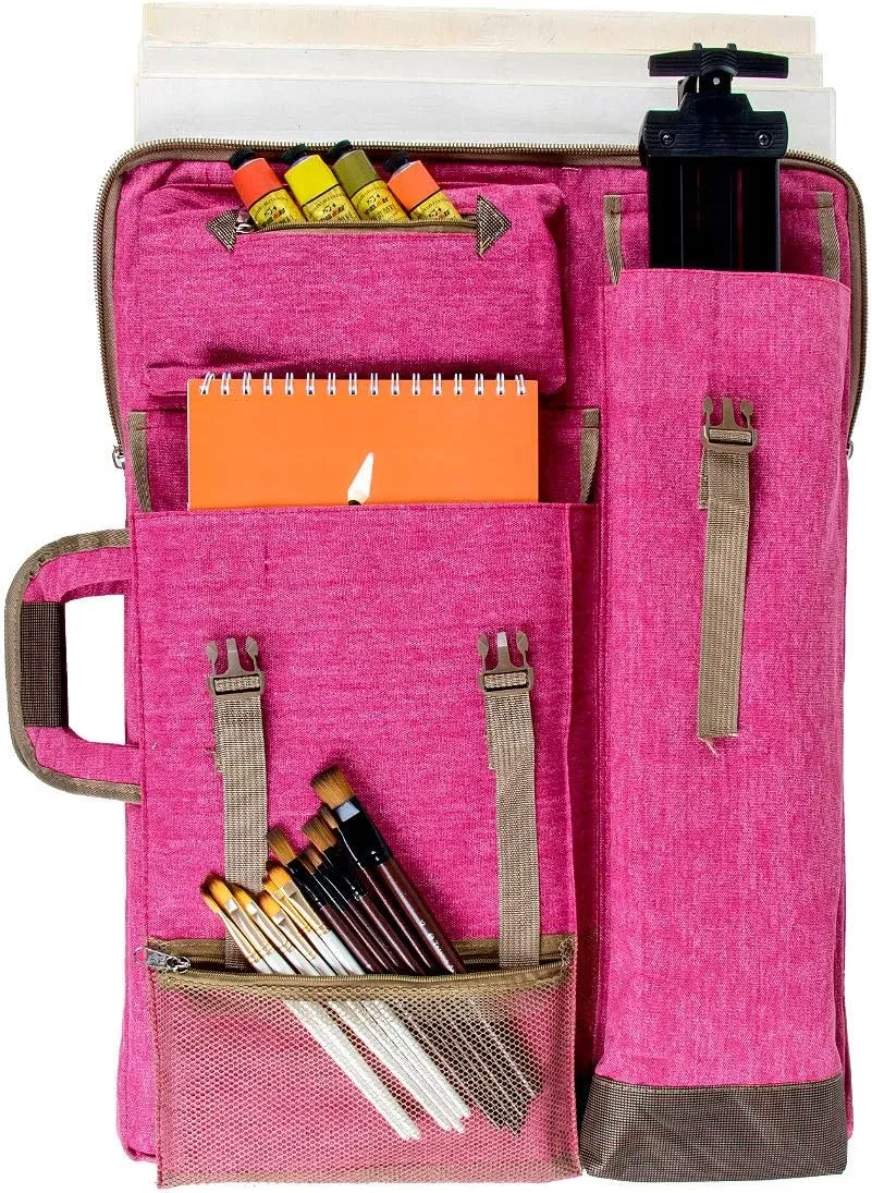 TRANSON Art Portfolio Case Artist Backpack Canvas Bag Large 26” x 19.5”
