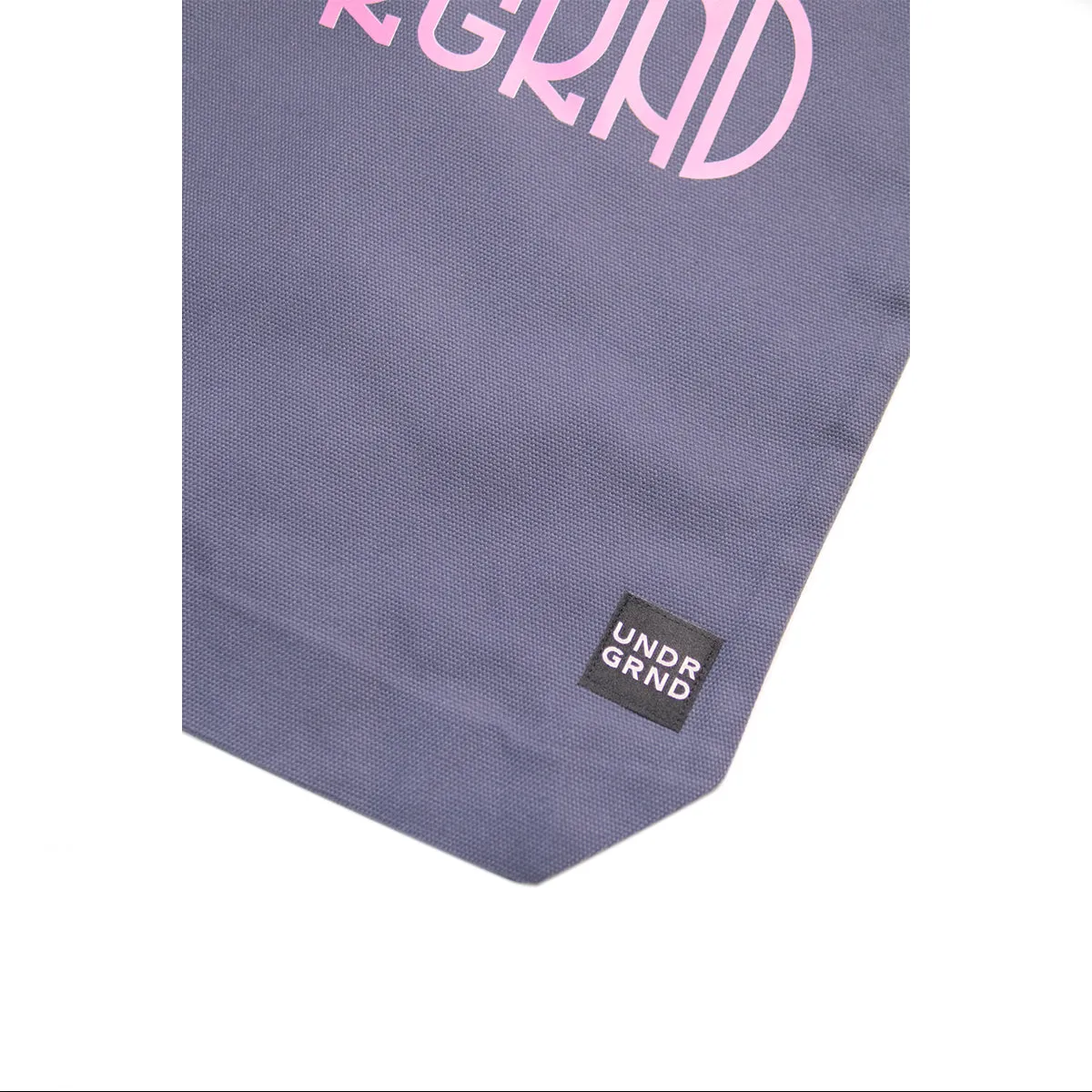 Underground Ambigram Tote Bag - Petrol Blue Canvas