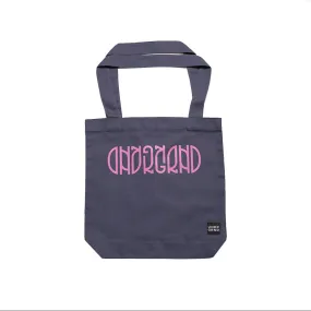 Underground Ambigram Tote Bag - Petrol Blue Canvas