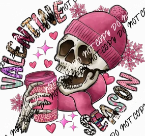 Valentine Season Skull DTF Transfer