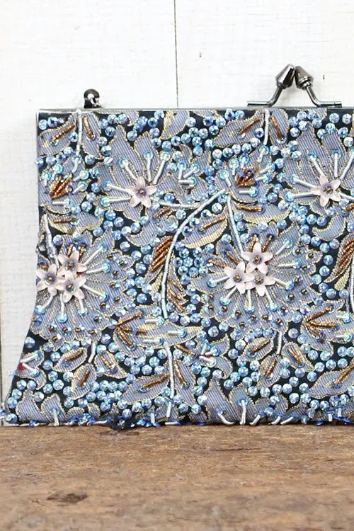 Vintage Inspired Floral Beaded Clutch