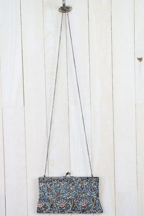 Vintage Inspired Floral Beaded Clutch