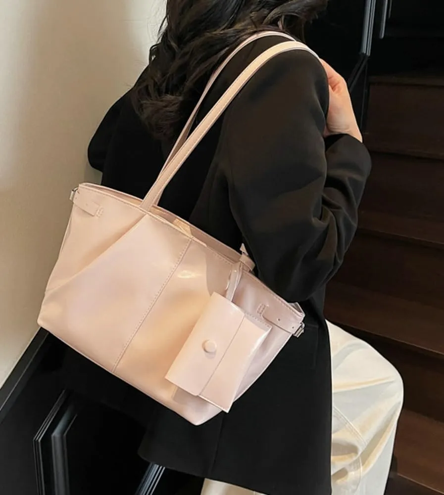 Vintage Large Capacity Commuter Tote Handbag with Small Bag Stylish Women Underarm Bag for Outdoor Trendy 2025